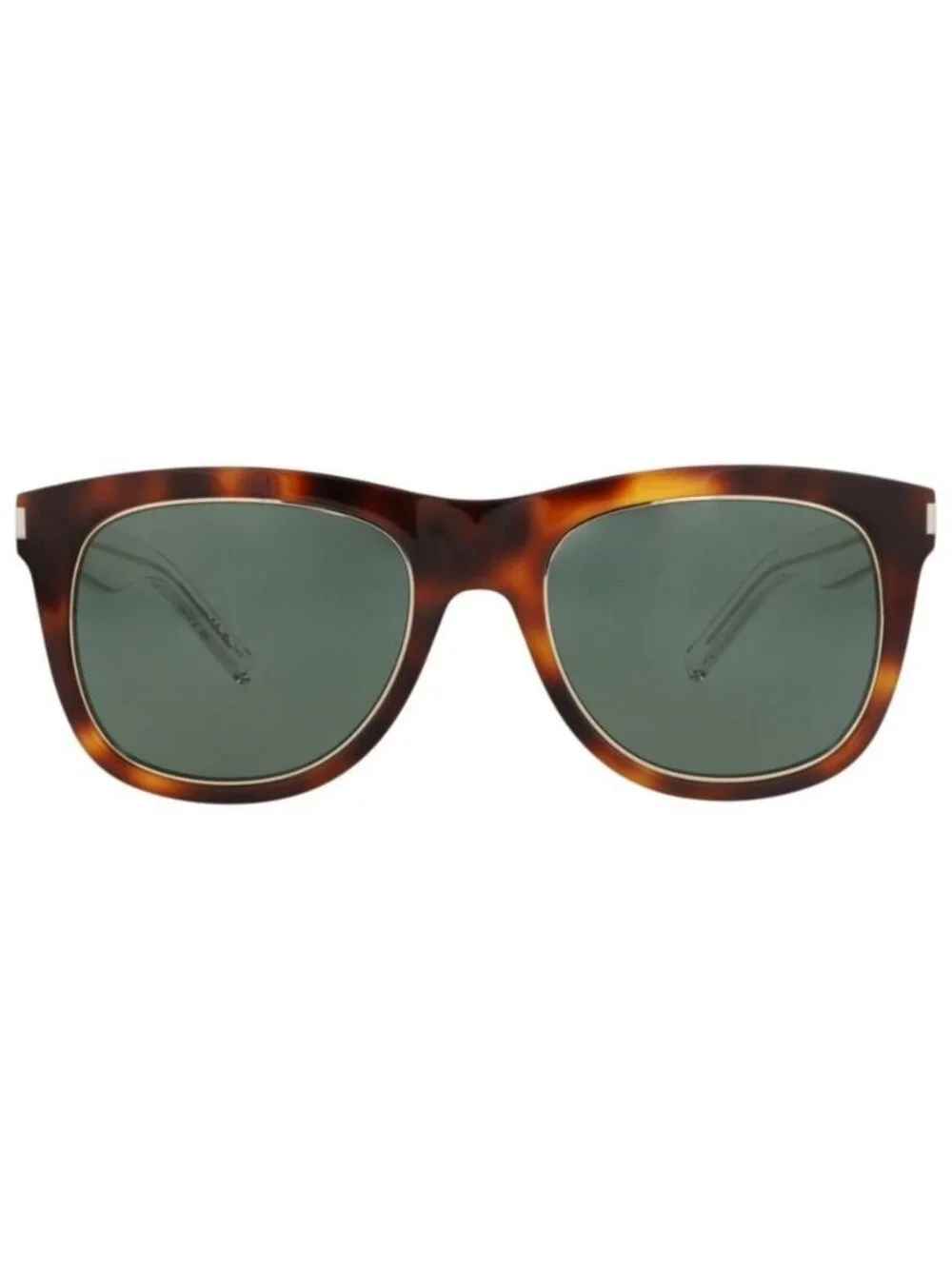 New Saint Laurent Womens Square/Rectangle Havana Crystal Green Fashion Designer